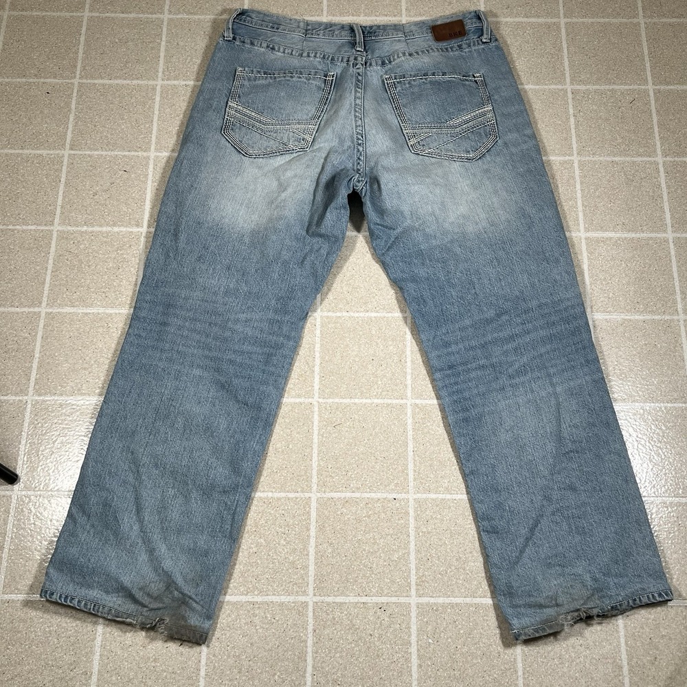 Men's BKE Light Wash Blue Denim Seth Bootcut Jeans Wide Leg Size 38x32